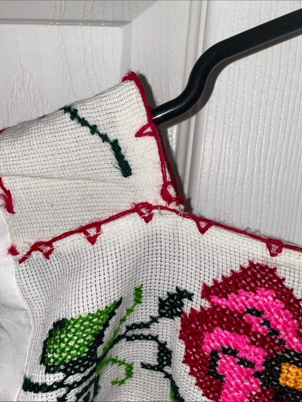 Hand Embroidered Floral Peasant Top - Picture 3 of 10